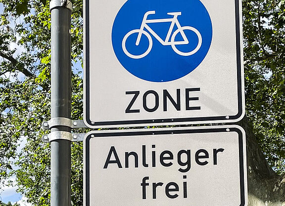 Fahrradzone im Nauwieser Viertel