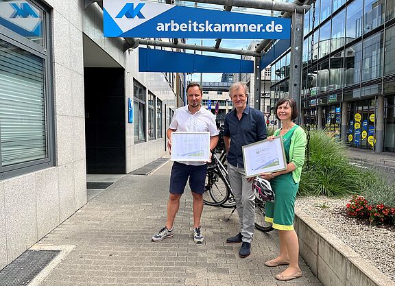 Arbeitskammer ist fahrradfreundlicher Arbeitgeber